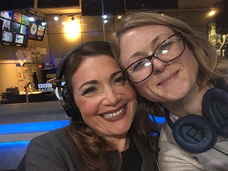 Katya Adler and Rachel Burden at BBC Radio 5 Live